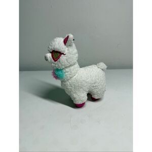 Alpaca Plush Stuffed Animal Fluffy 7" inch White with Multi-colors